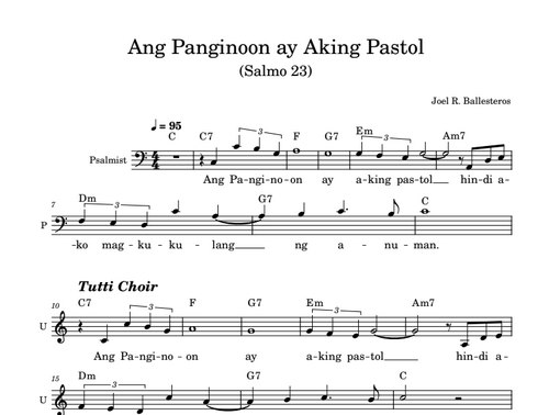 Ang Panginoon ay aking Pastol :: Salmo Sheetmusic